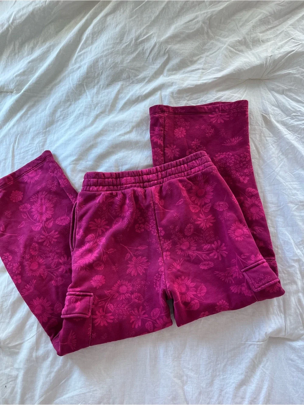Old Navy Pink Floral Cargo Joggers